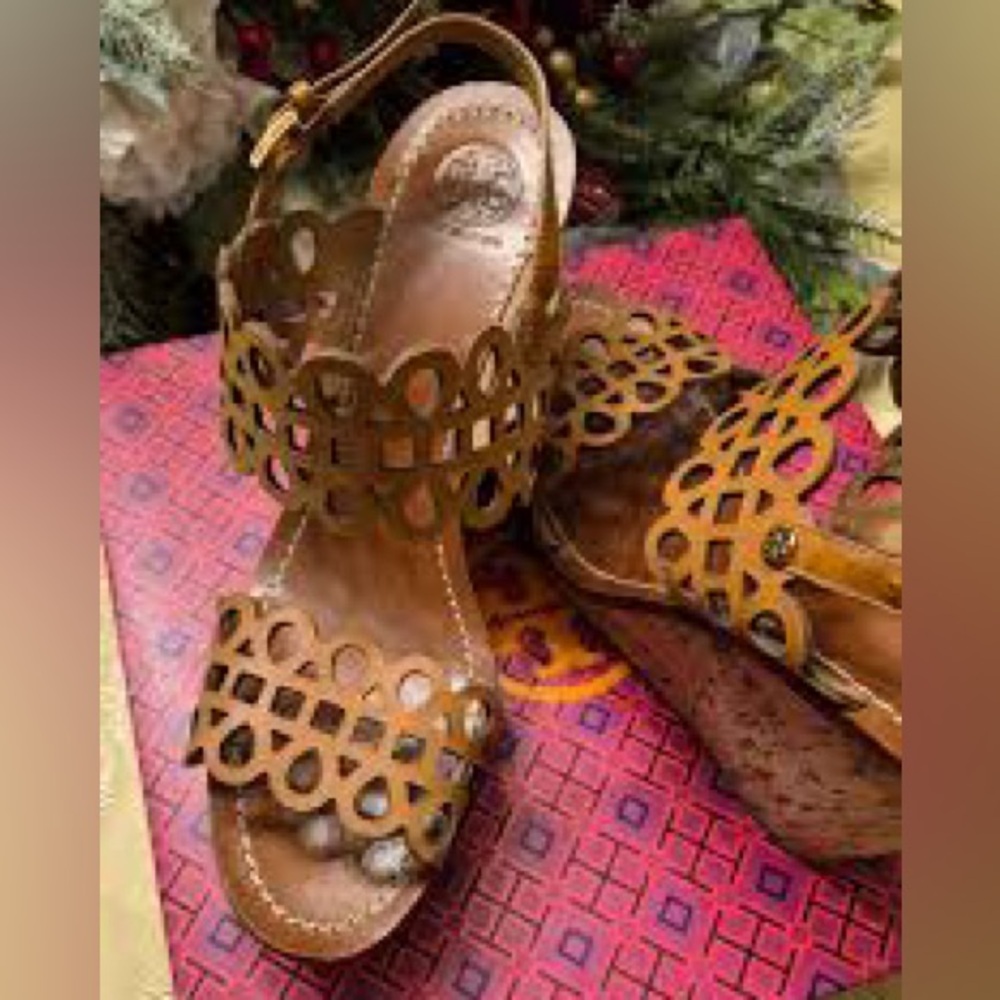 Tory Burch Brown Wedge Sandals